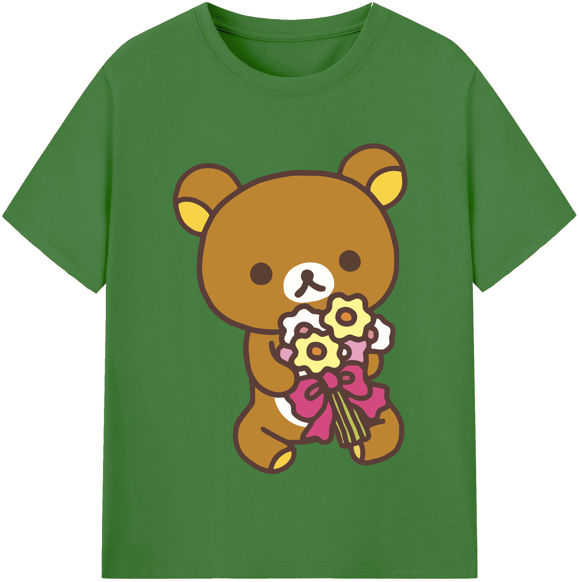 （画像用） リラックマ リラックマ キイロイトリ Rilakkuma Korilakkuma Kiiroitori レディースカジュアルプリントTシャツ（綿100％）